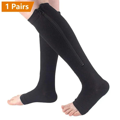 Chaussette de compression zippé