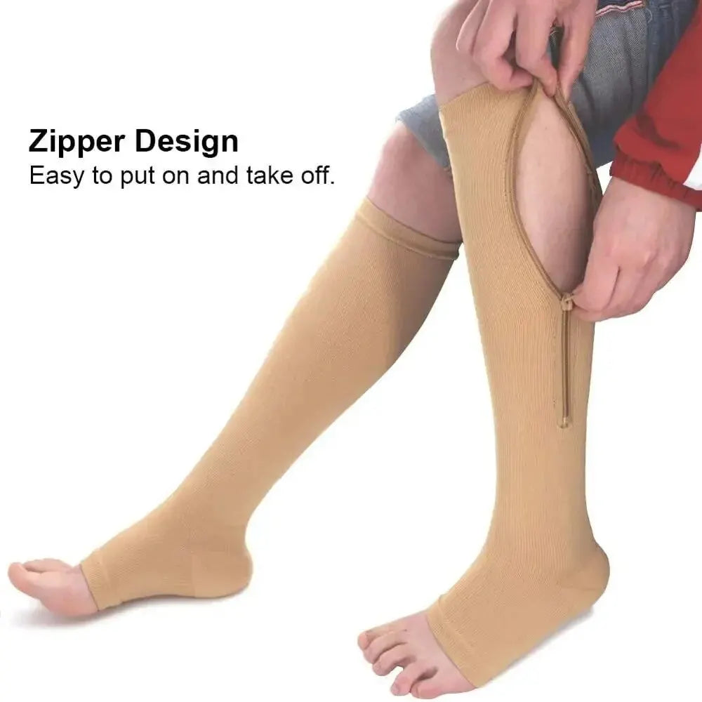 Chaussette de compression zippé