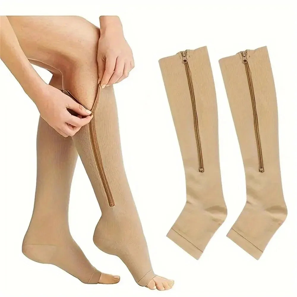 Chaussette de compression zippé